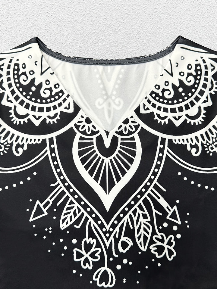 Rosalyn | Ornate Print A-Line Maxi Dress