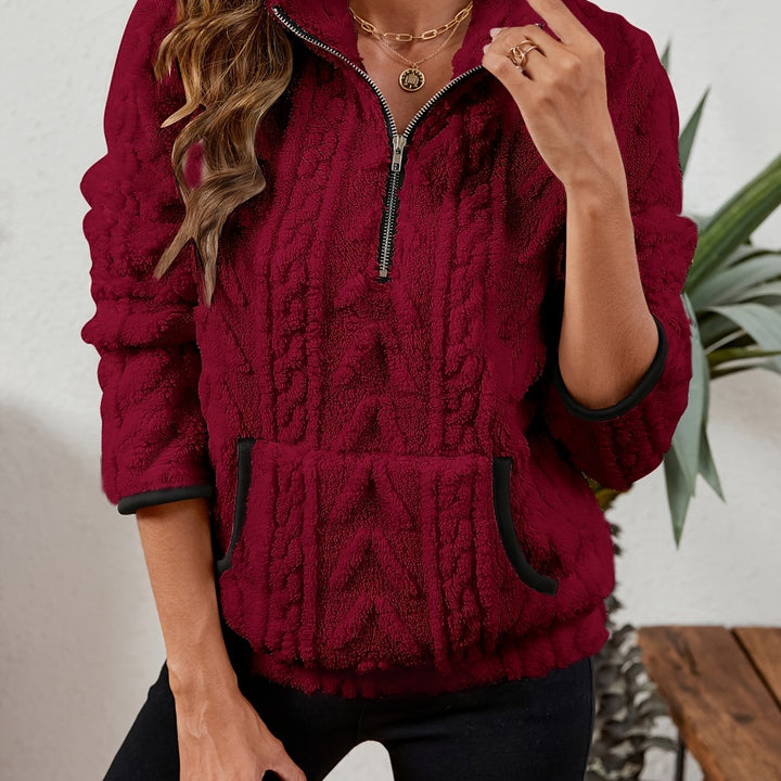 Thea | Textured Half-Zip Pullover