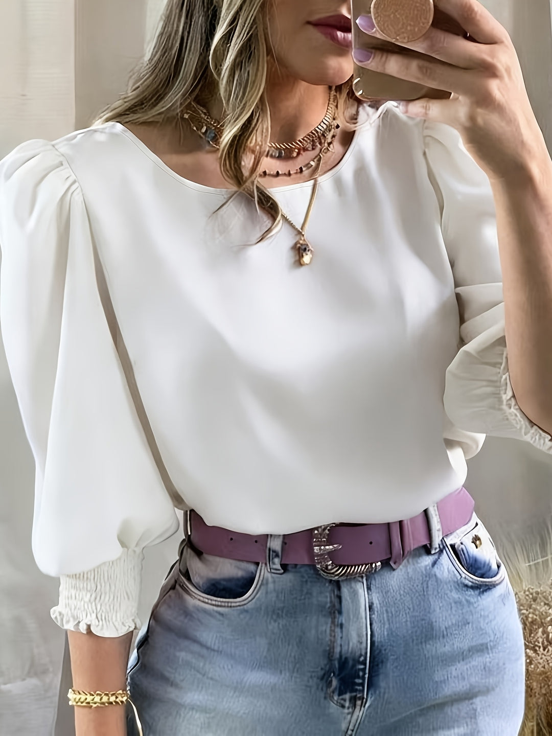 Gwyneth | Elegant Puff-Sleeve Blouse