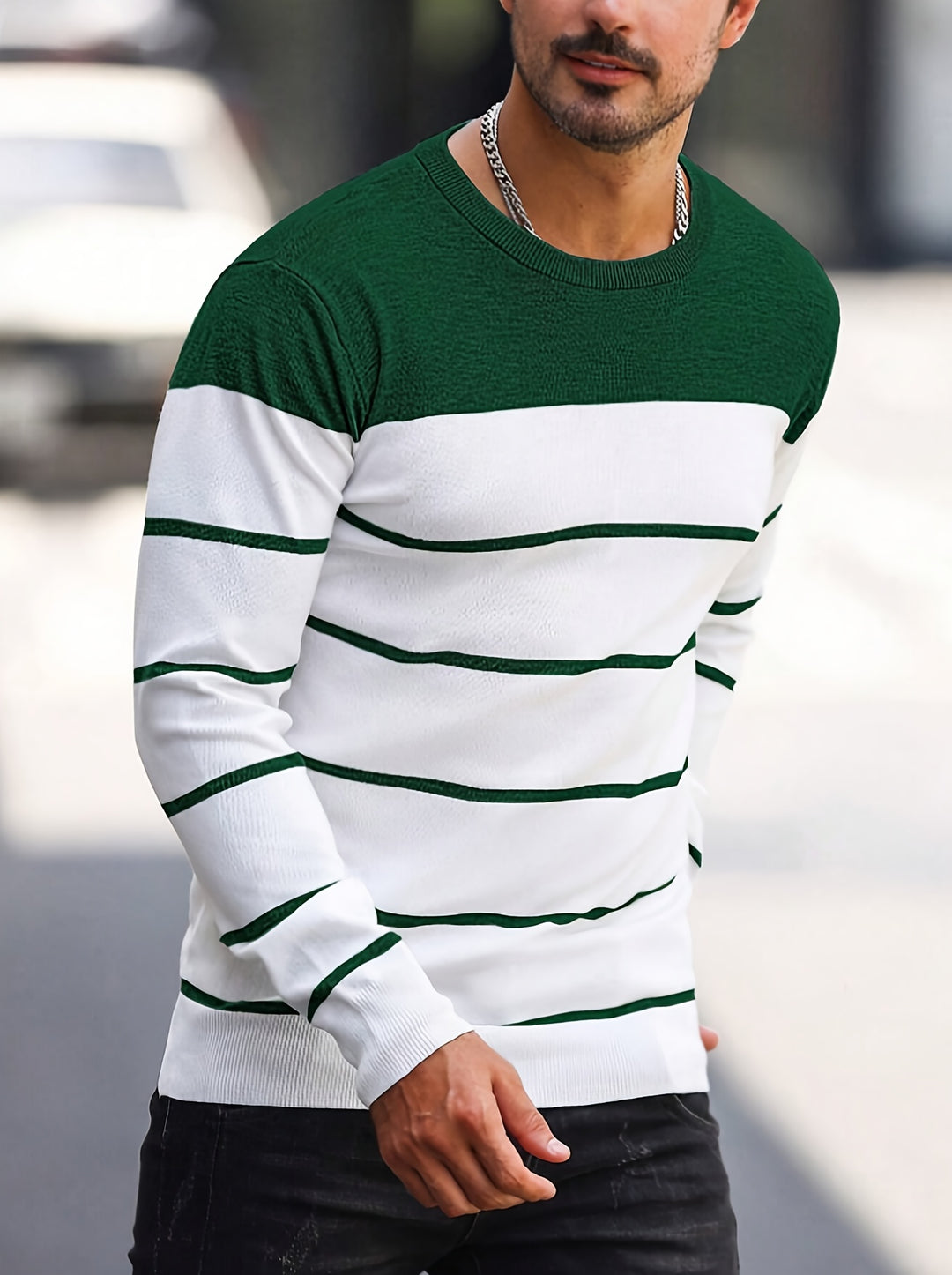 Rory | Colour-Block Striped Pullover