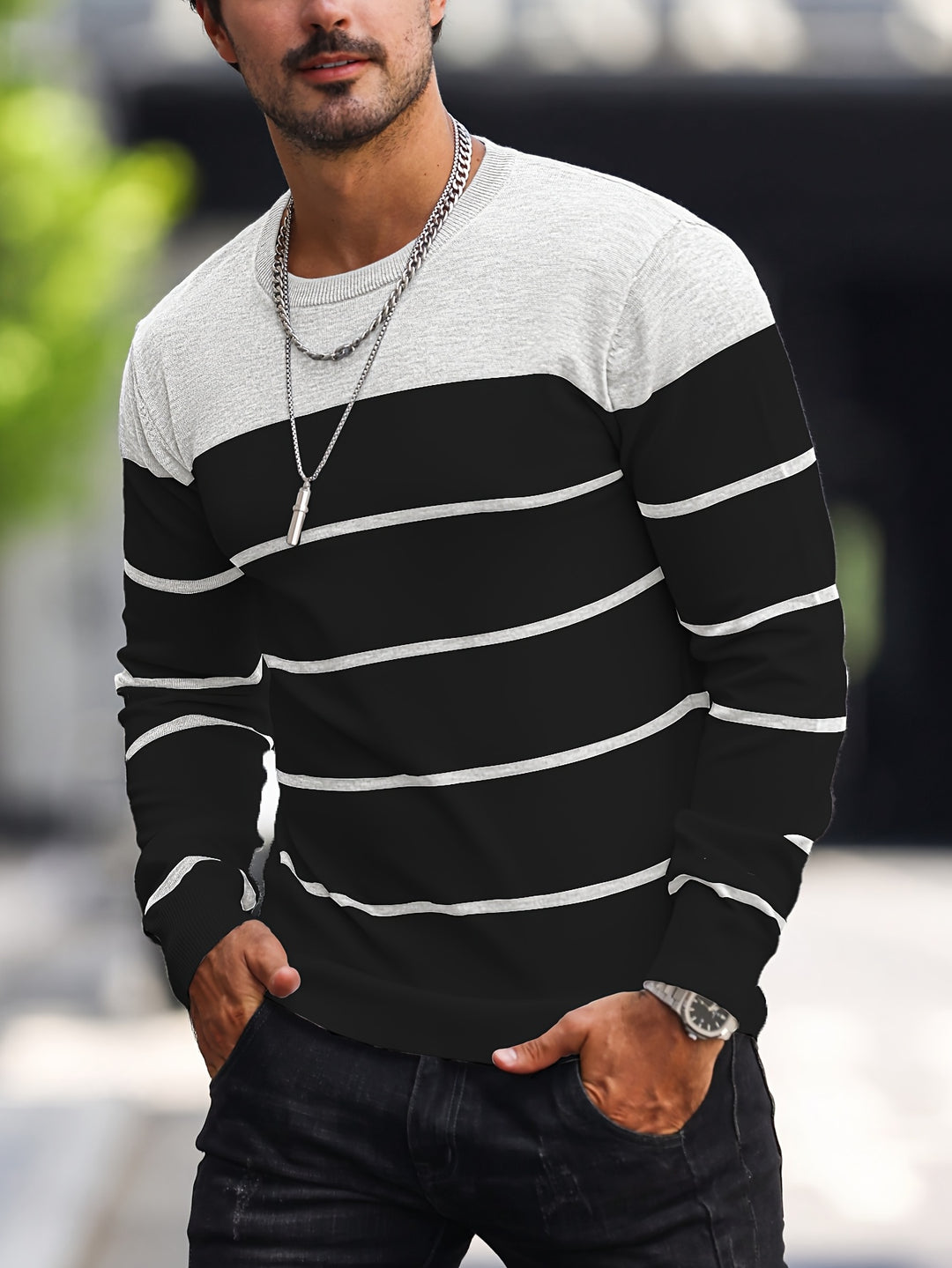 Rory | Colour-Block Striped Pullover