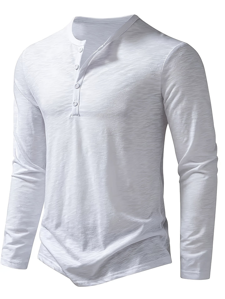 Rhys | Button-Placket Long-Sleeve Henley
