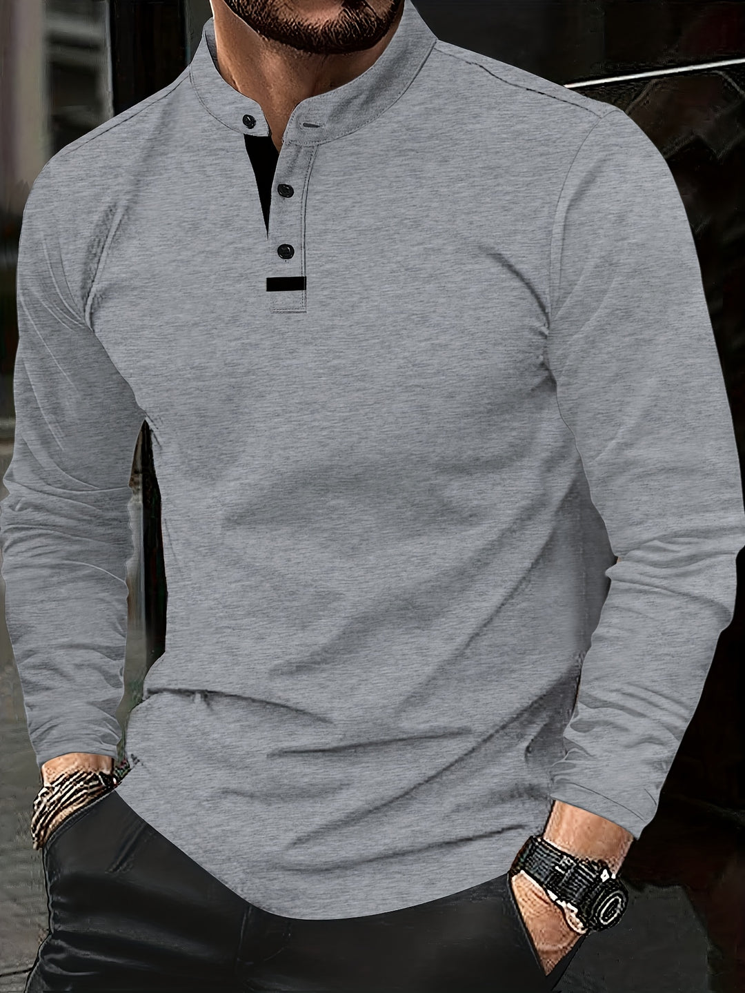 Reginald | Refined Long-Sleeve Henley Shirt