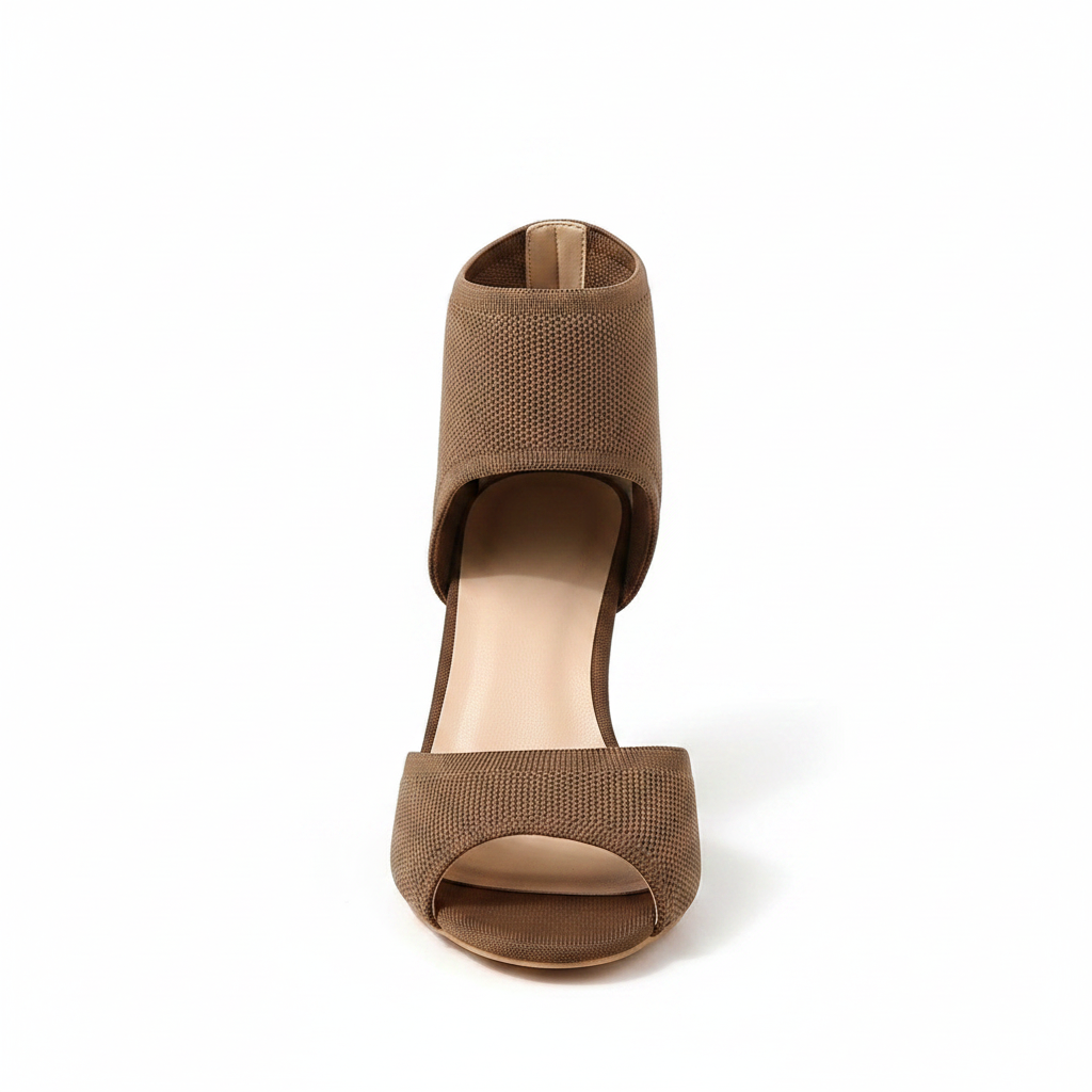 Camille | Stretch Open Toe Heeled Pumps