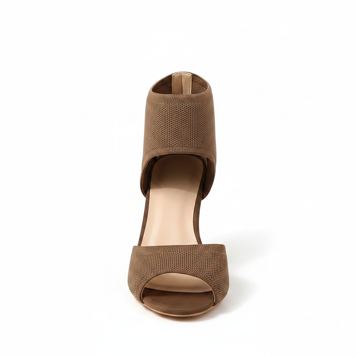 Camille | Stretch Open Toe Heeled Pumps