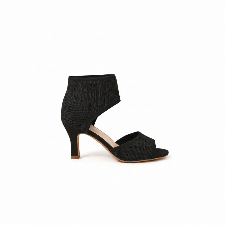 Camille | Stretch Open Toe Heeled Pumps