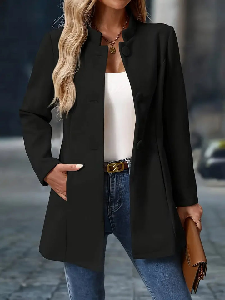 Helene | Stand-Collar Button Coat