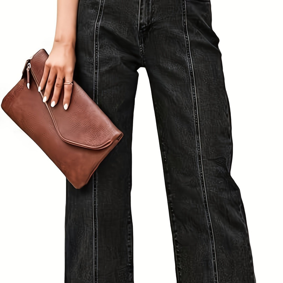 Ramona | Washed Straight-Leg Cropped Jeans