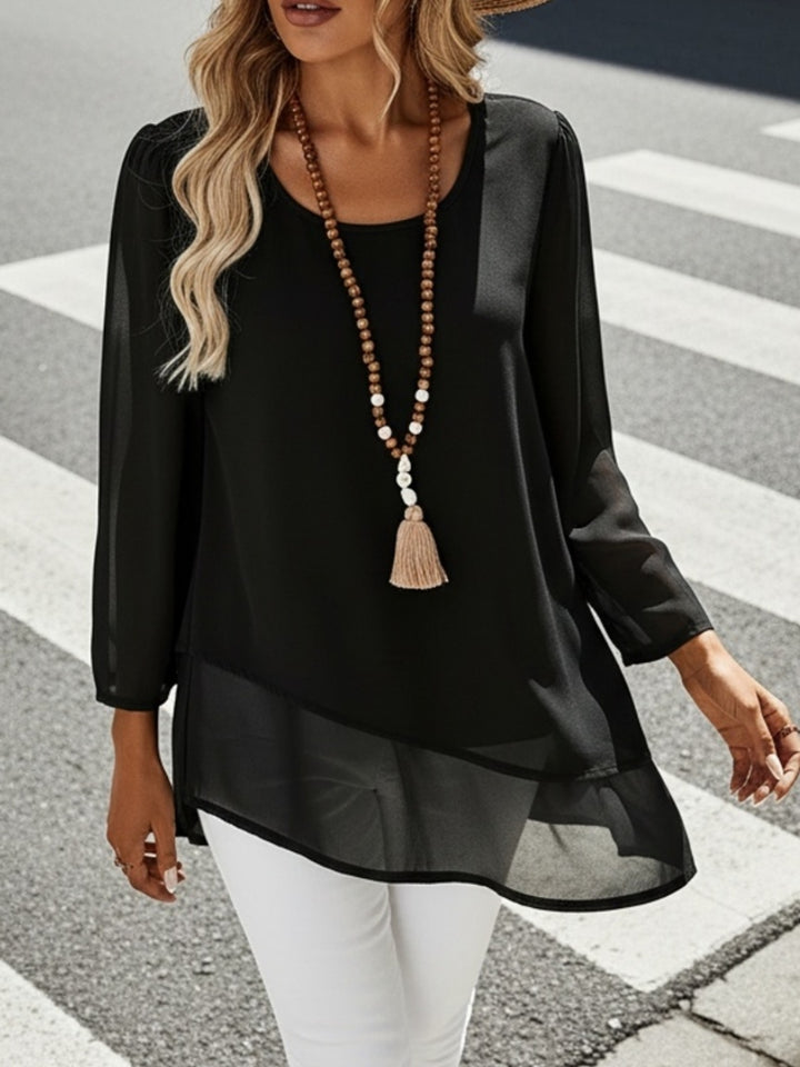 Vivian | Layered Irregular-Hem Blouse