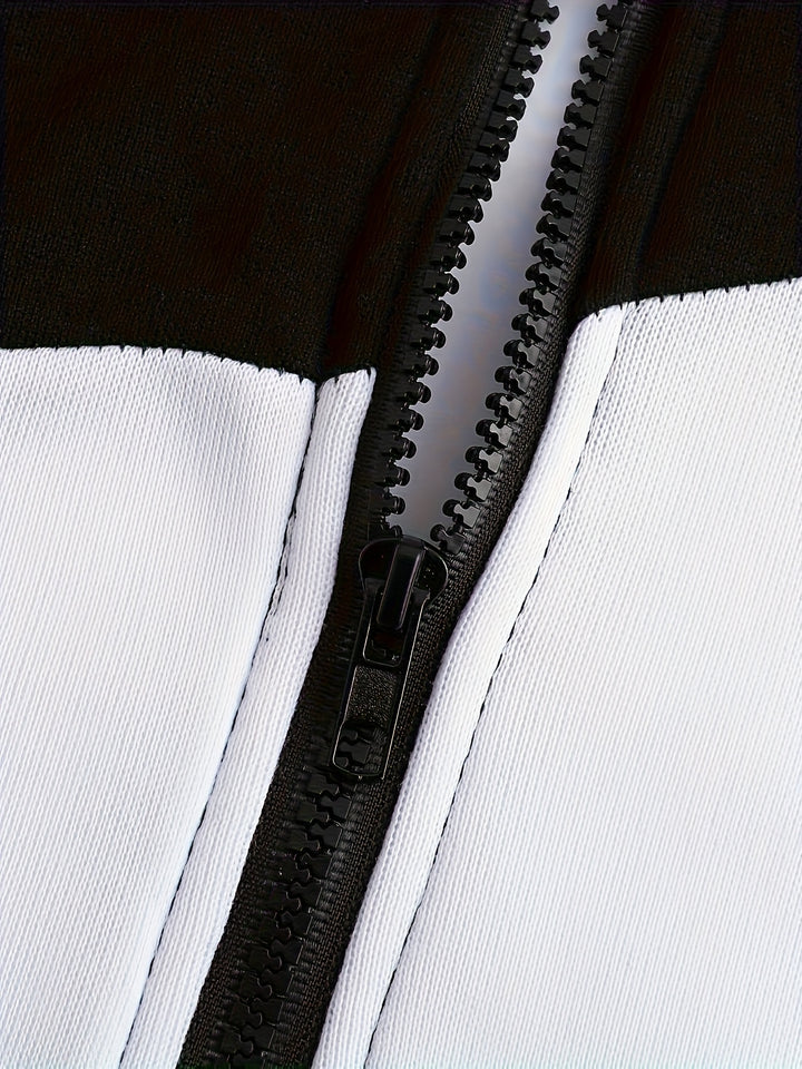 Xavier | Colour Block Zip-Up Hooded Jacket