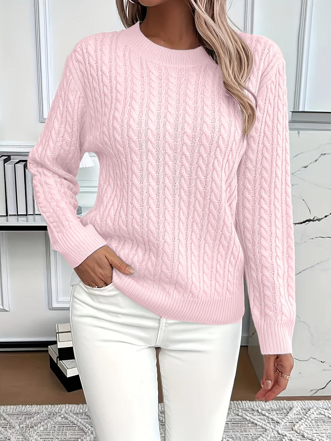 Lorelei | Cable-Knit Round Neck Sweater
