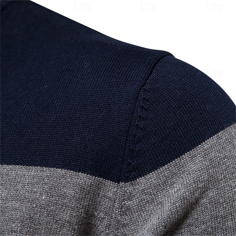 Miles | Colour-Block Quarter-Zip Sweater