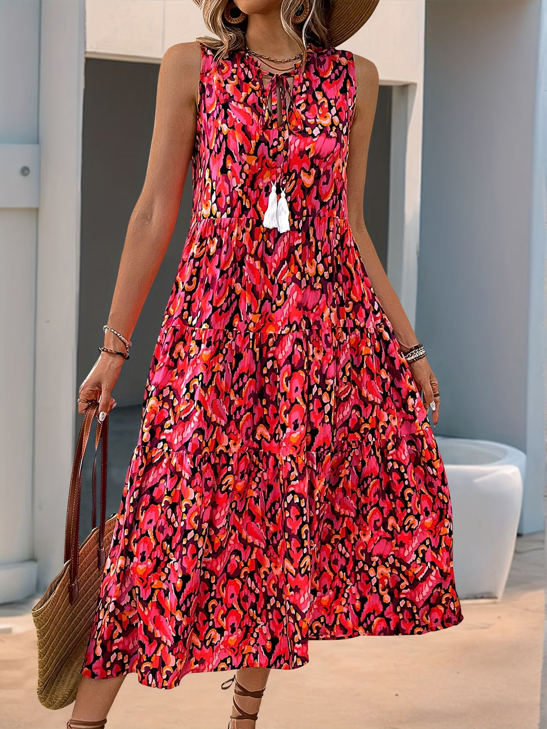 Althea | Stylish Sleeveless Bohemian Fringed Dress