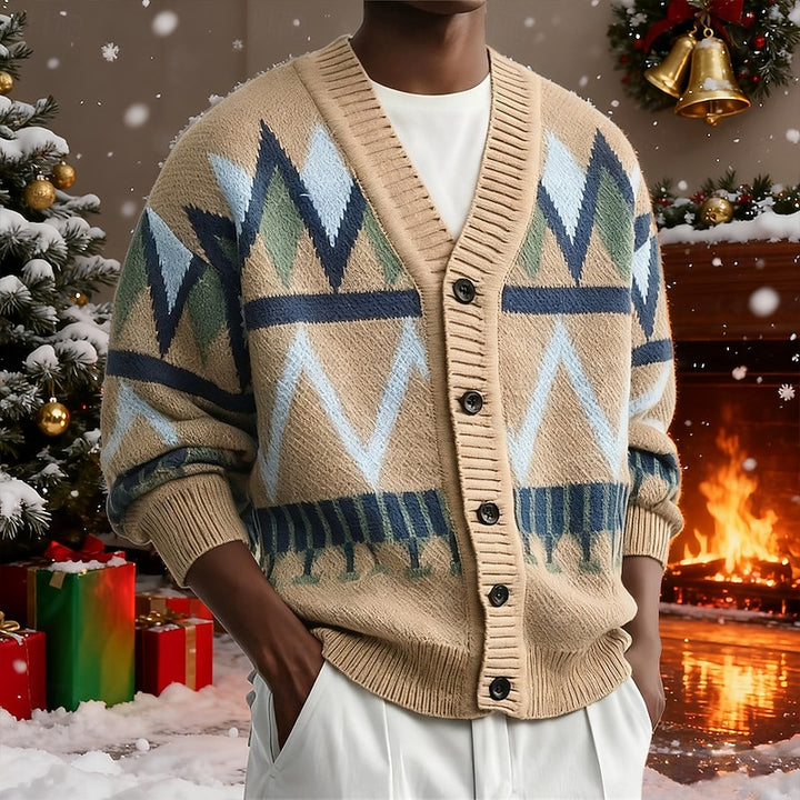 Rufus | Patterned V-Neck Cardigan