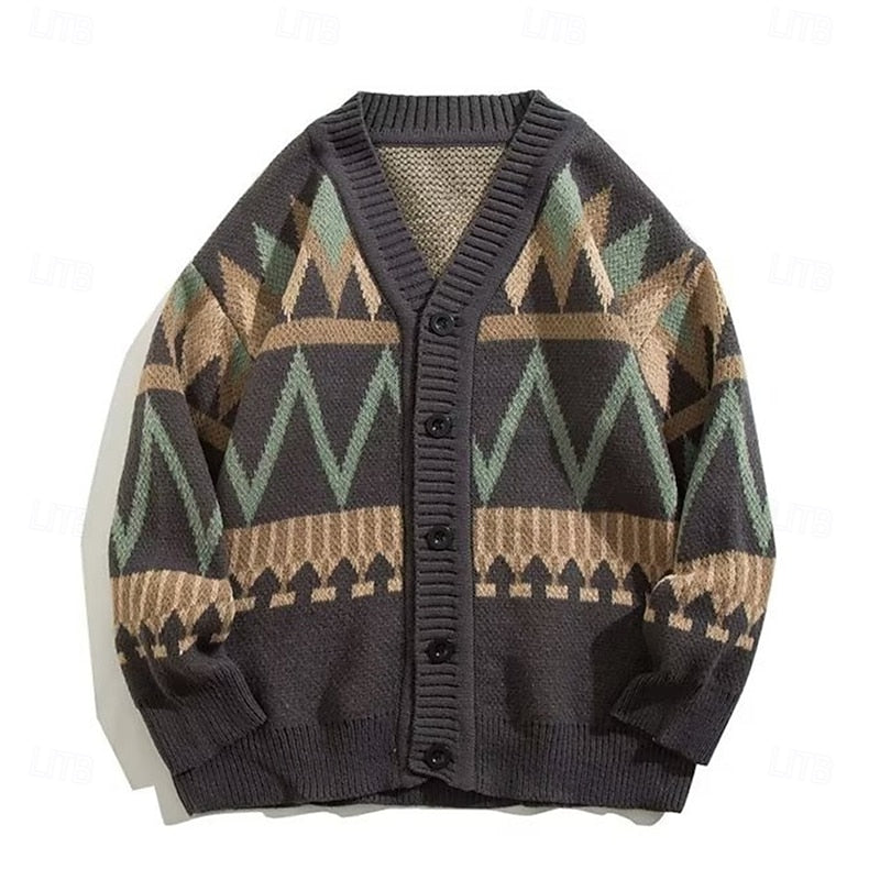 Rufus | Patterned V-Neck Cardigan