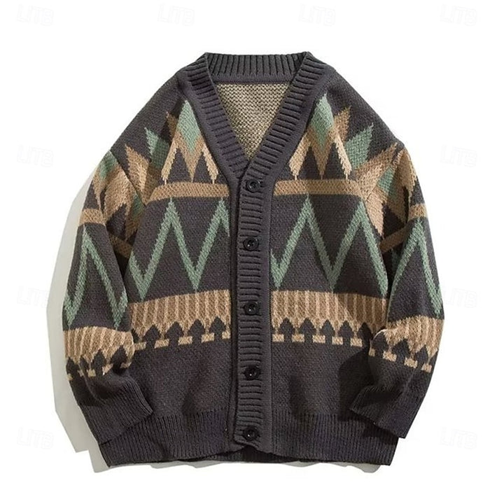 Rufus | Patterned V-Neck Cardigan
