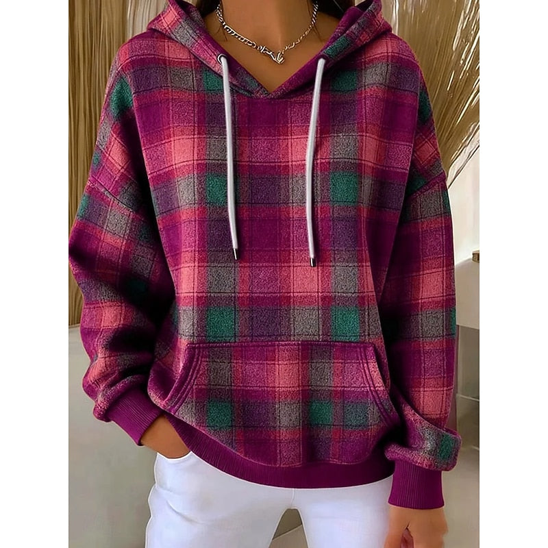 Annette | Cosy Checked Hoodie