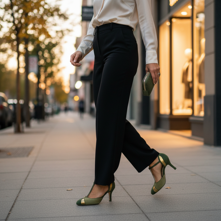 Coralise | Two-Tone Kitten Heel Slingback Pumps