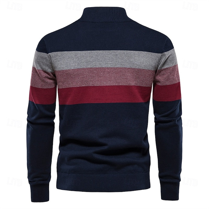 Miles | Colour-Block Quarter-Zip Sweater