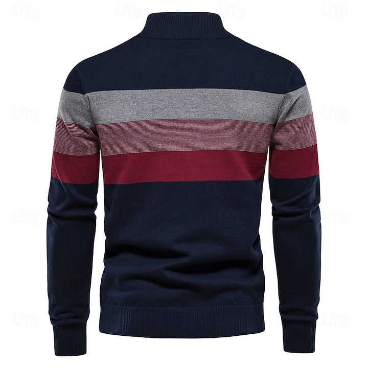 Miles | Colour-Block Quarter-Zip Sweater