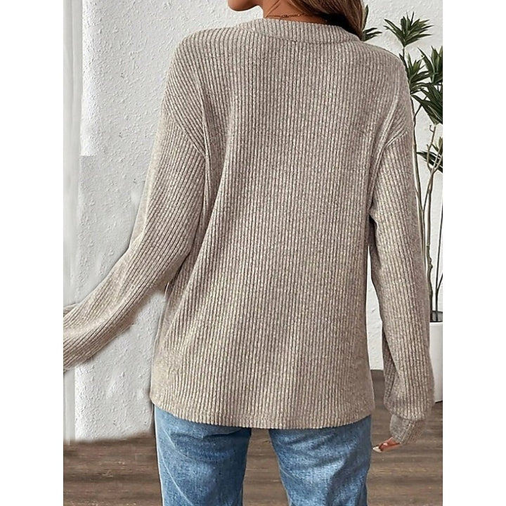 Nadia | Ribbed Button Henley Top