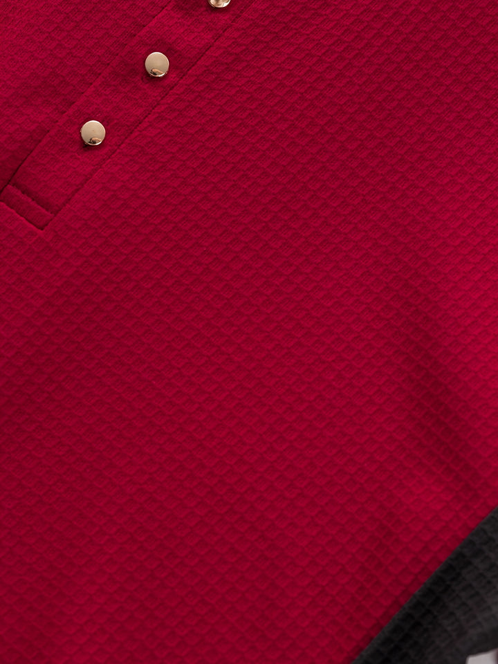 Sawyer | Textured Contrast Henley Shirt