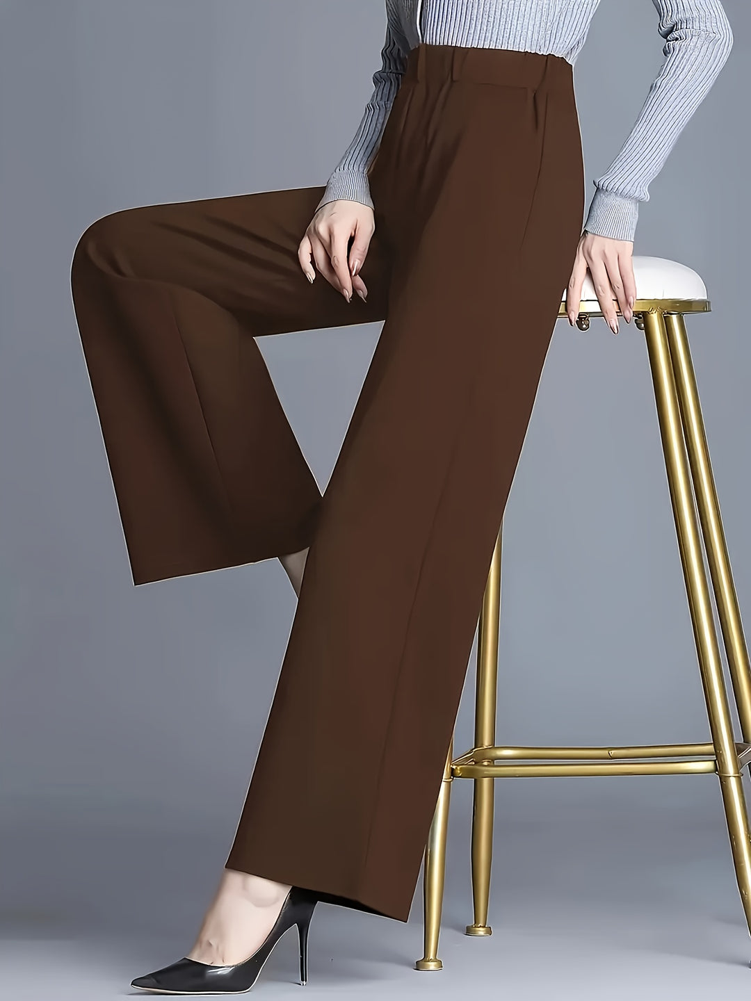 Marlene | High-Waisted Straight-Leg Trousers