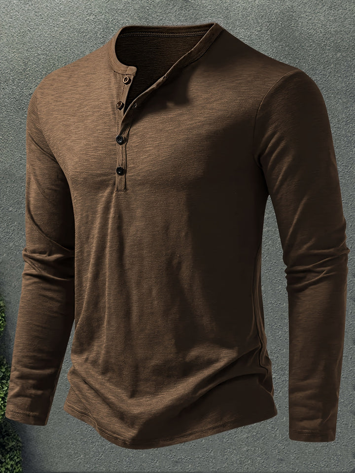 Rhys | Button-Placket Long-Sleeve Henley