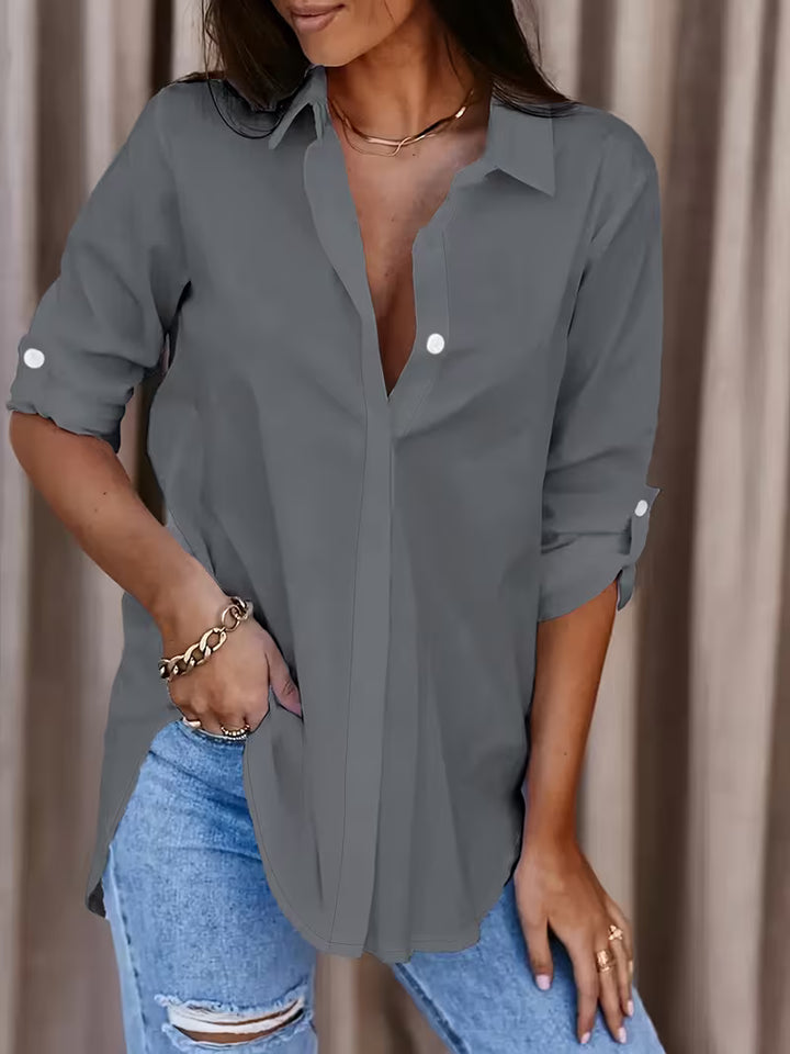 Evelyn | Relaxed Button-Up Long Sleeve Shirt