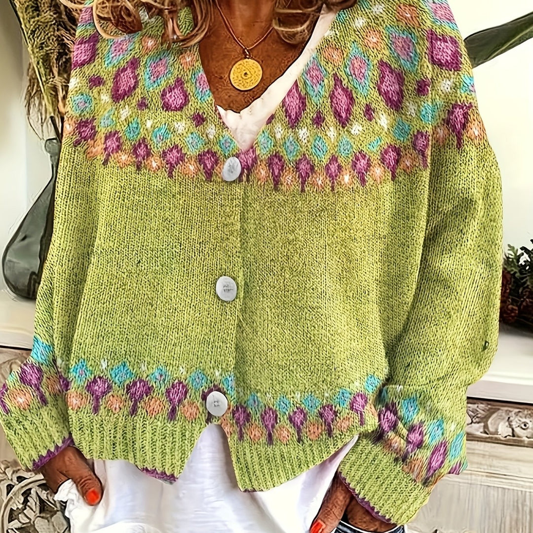 Maribel | Fair Isle Knit Cardigan