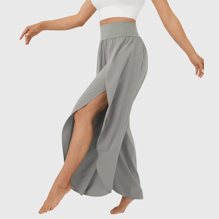 Selene | Flowing Wide-Leg Split Trousers