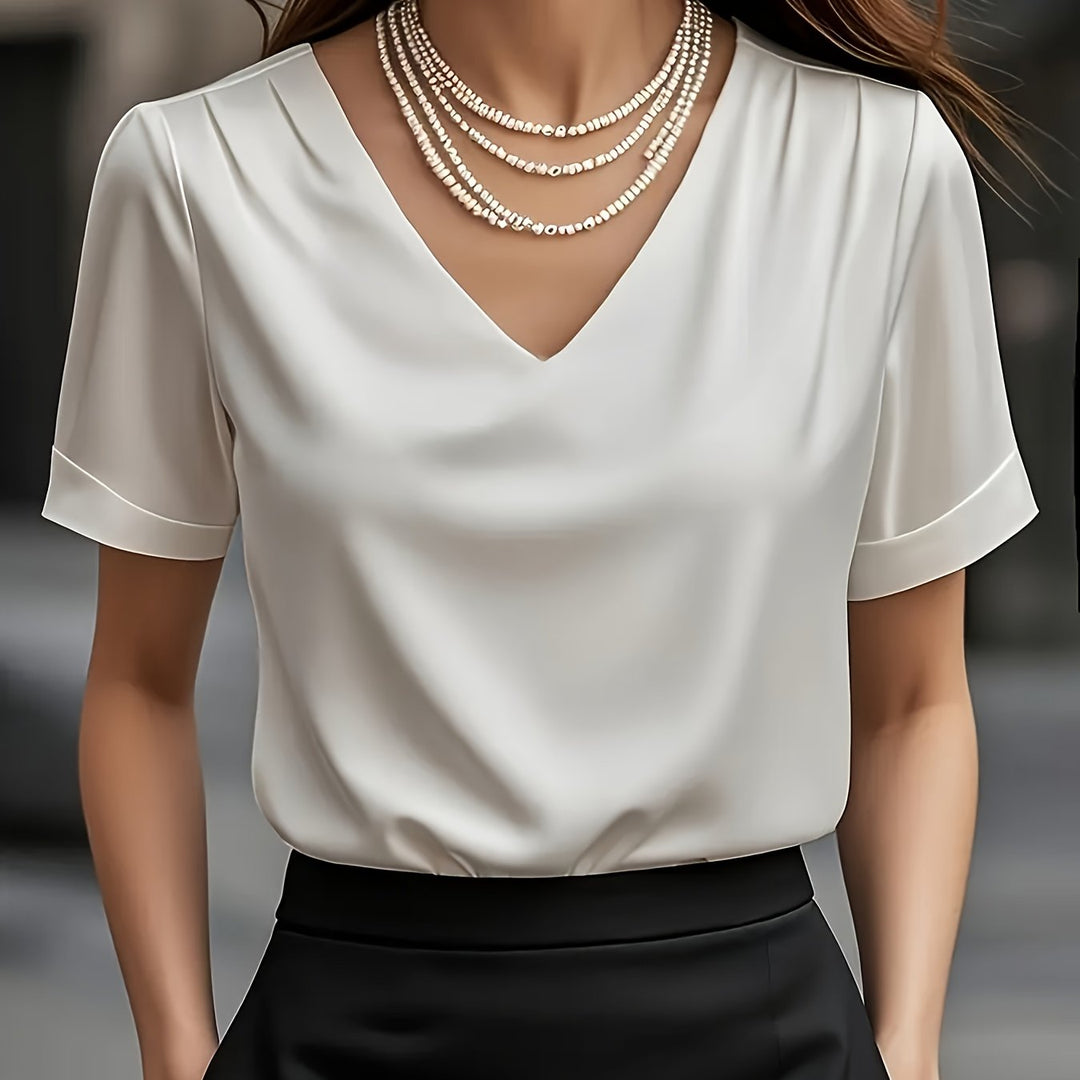 Katherine | Draped V-Neck Blouse