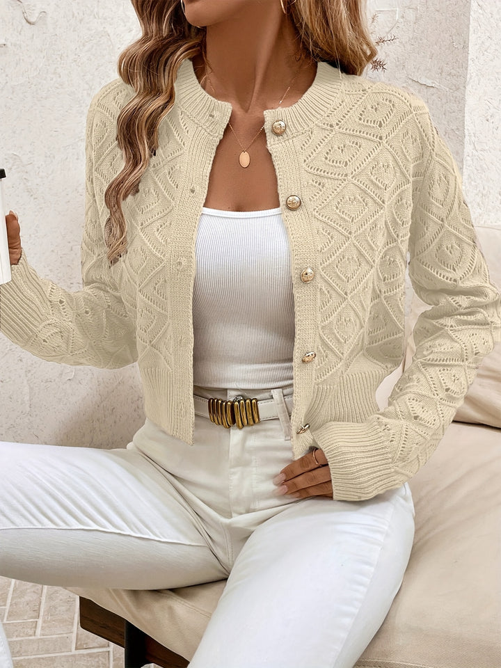 Loretta | Textured Button-Front Cardigan