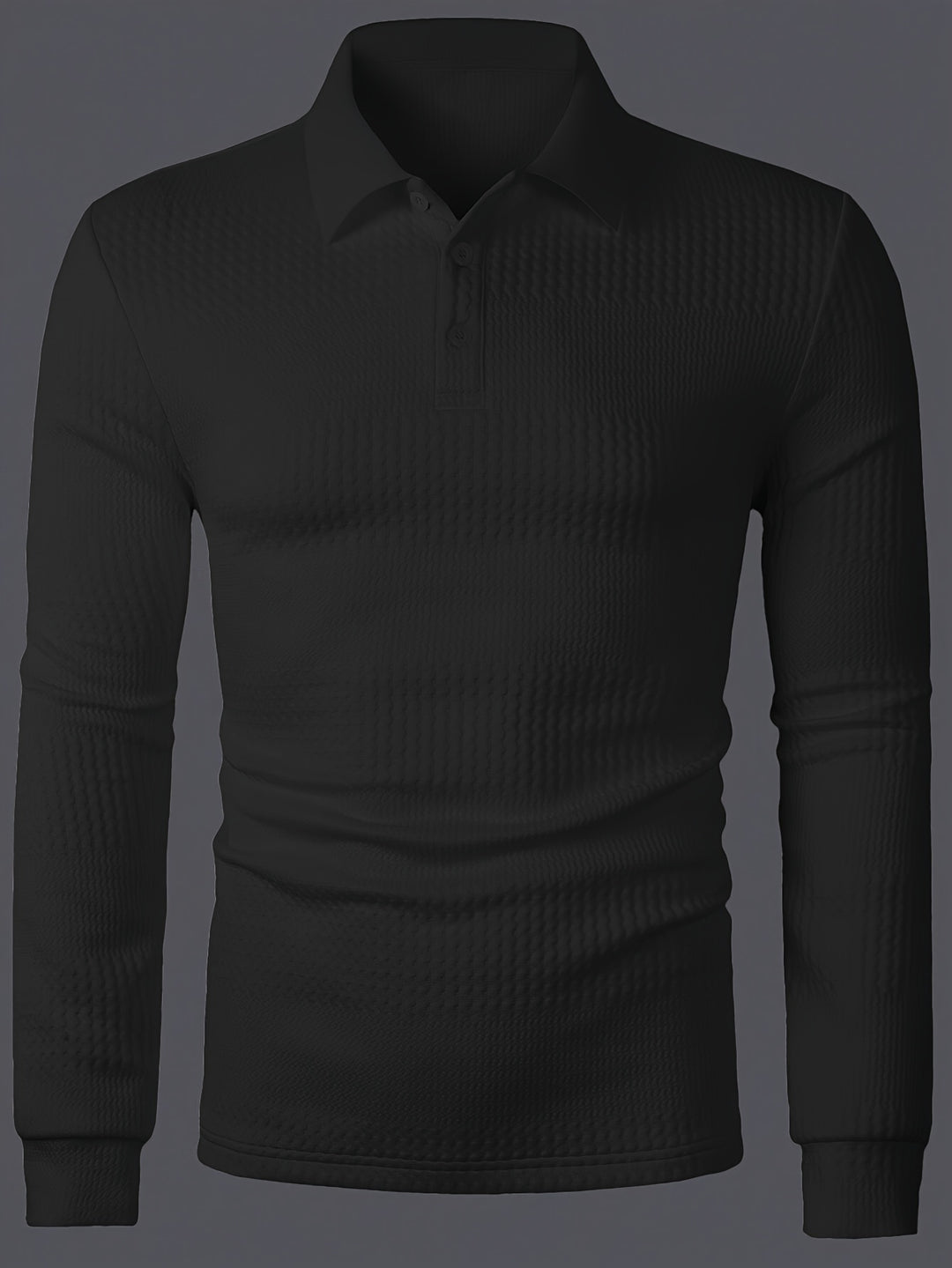 Clifford | Textured Long Sleeve Polo Shirt