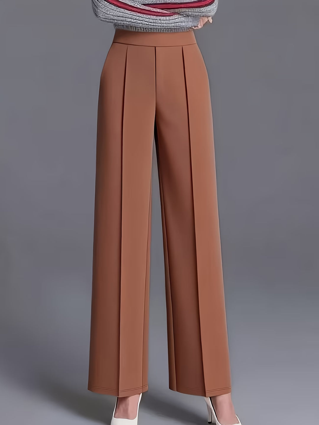 Eviana | Elegant High-Waisted Slant Pocket Pants