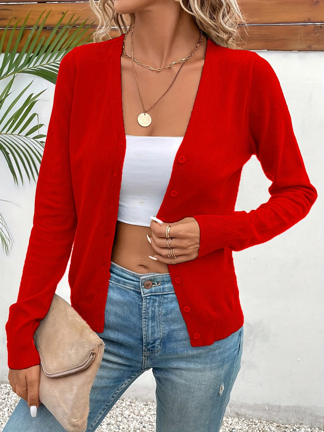 Annabel | Button-Front V-Neck Cardigan