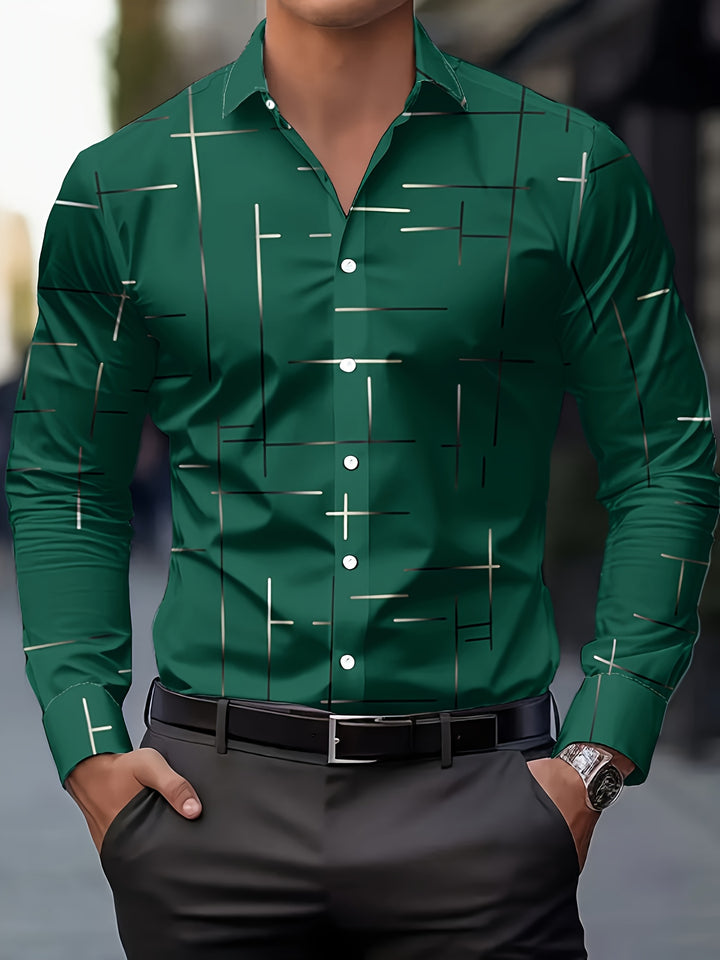 Spencer | Modern Line-Print Shirt