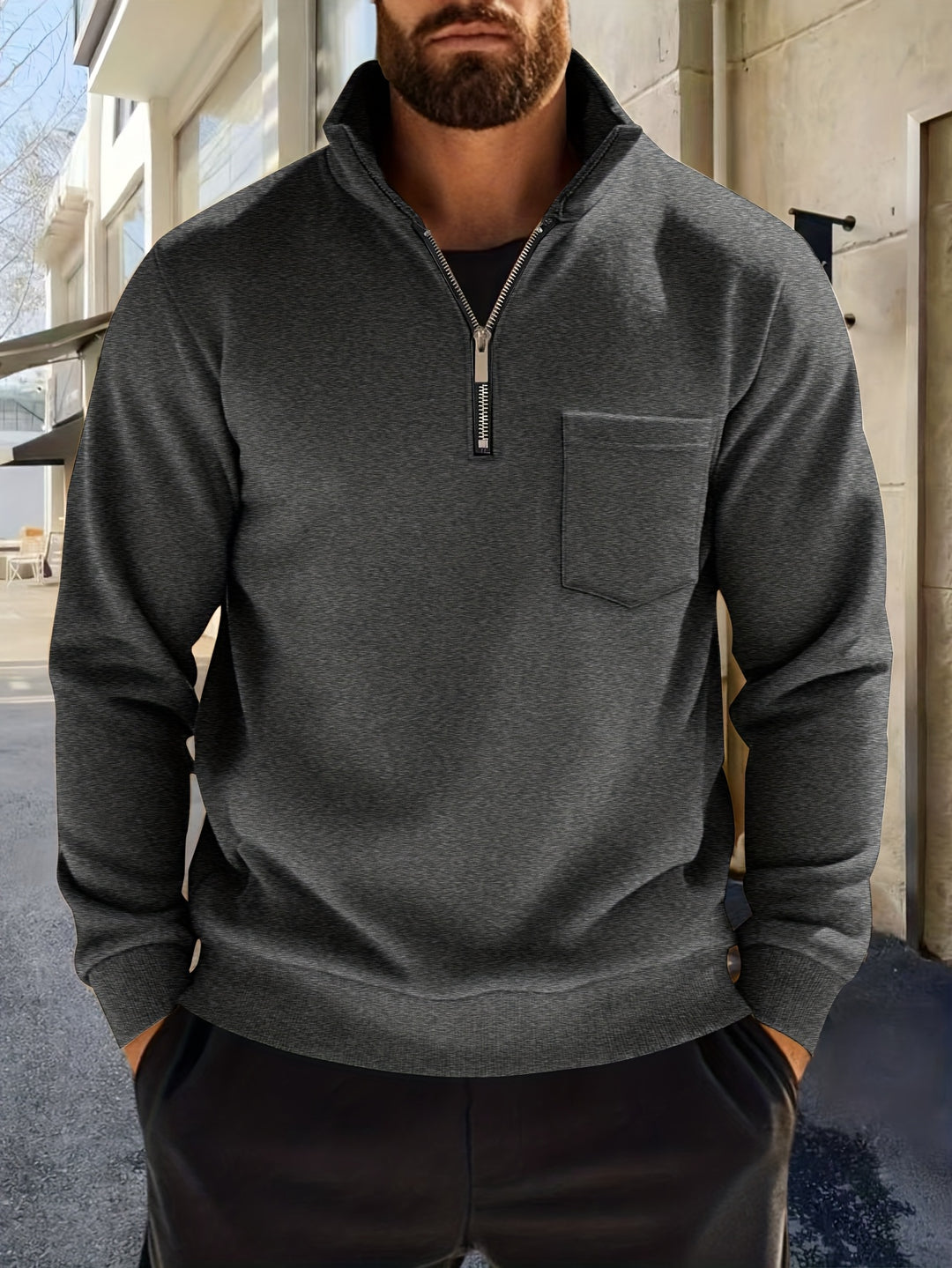 Trevor | Half-Zip Stand Collar Pullover