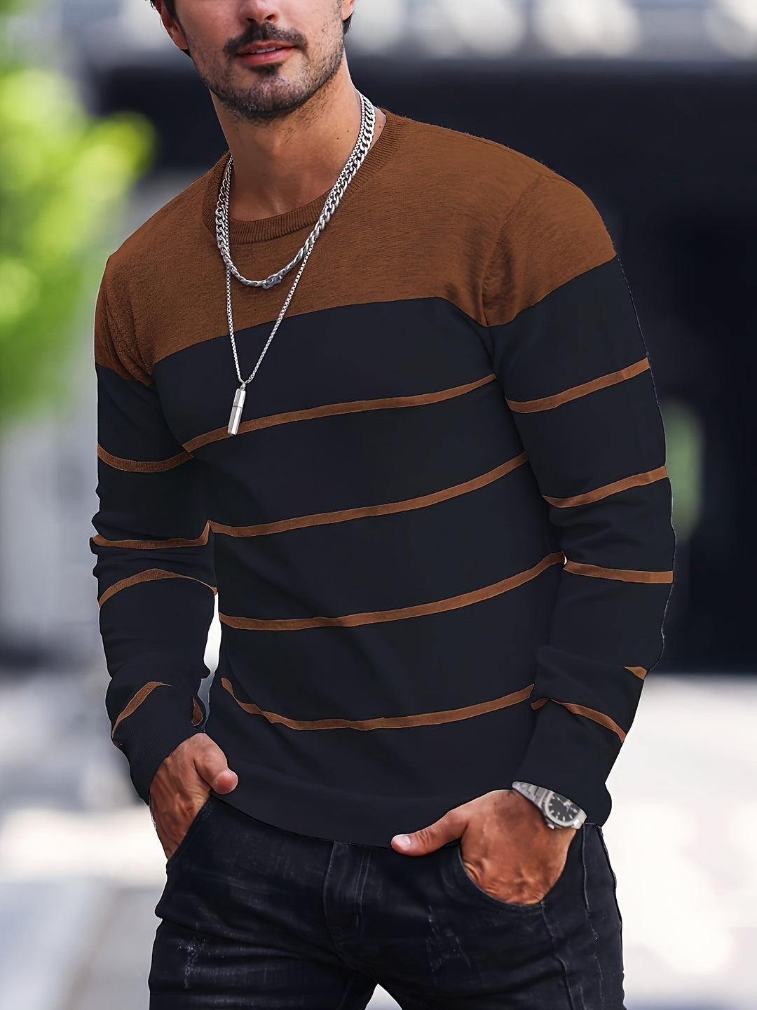 Rory | Colour-Block Striped Pullover
