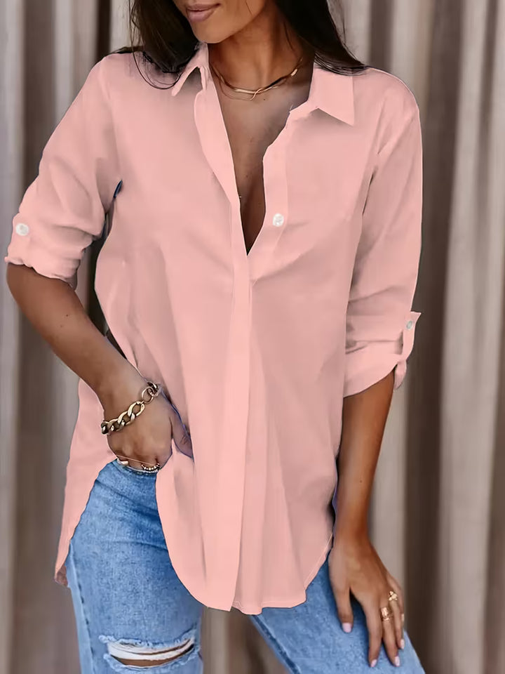 Evelyn | Relaxed Button-Up Long Sleeve Shirt