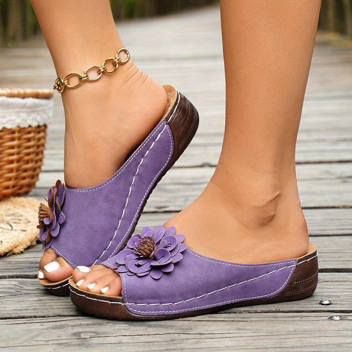 Rosalyn | Floral Comfort Wedge Sandals