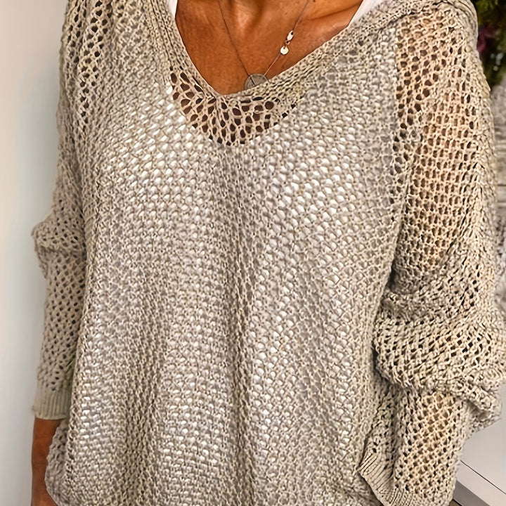 Fleur | Open-Knit Hooded Sweater