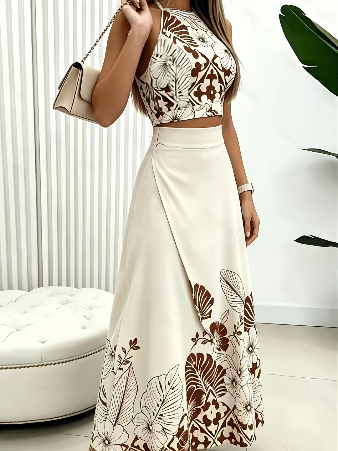Nora | Tropical Print Skirt Set