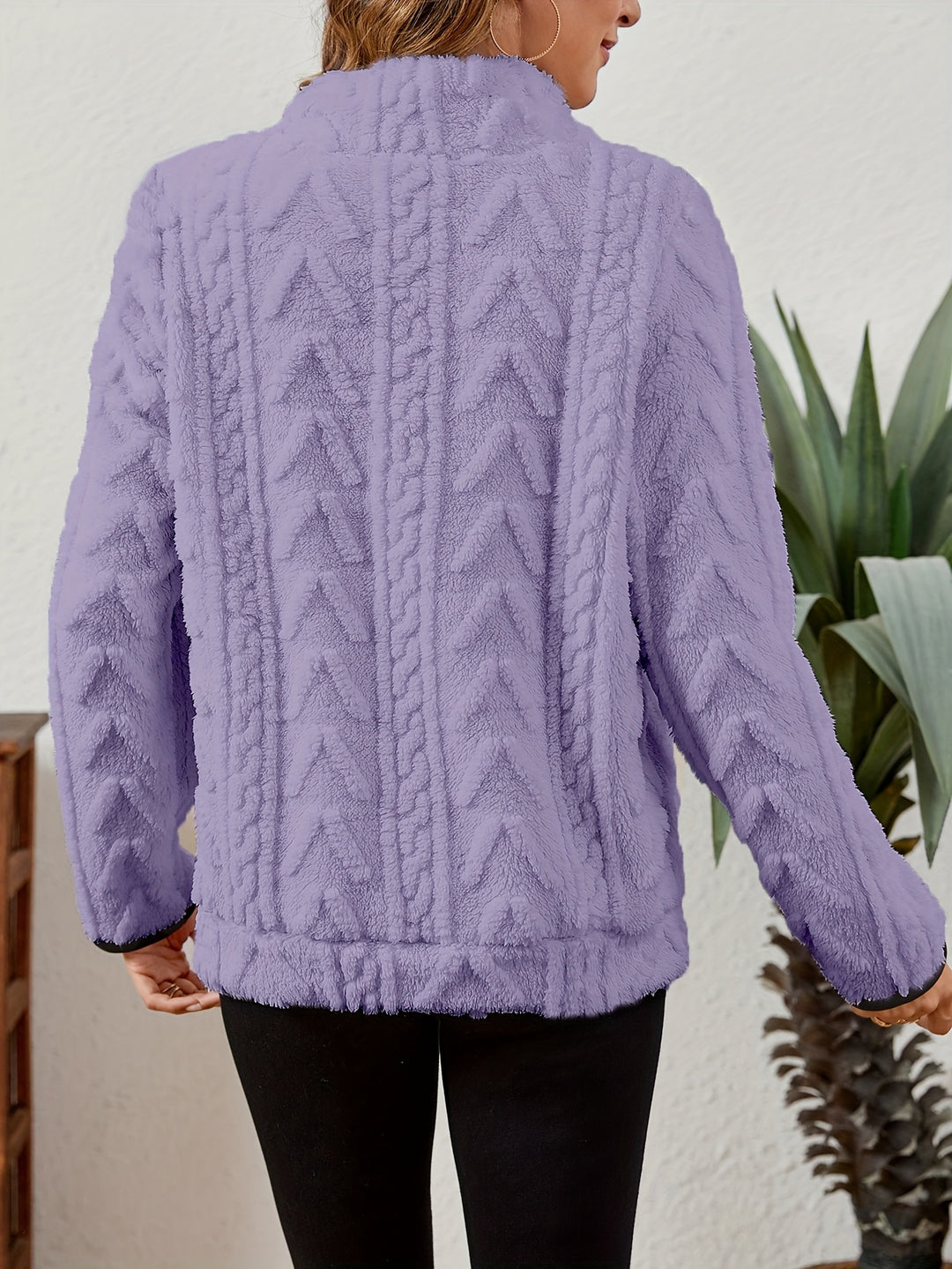 Thea | Textured Half-Zip Pullover