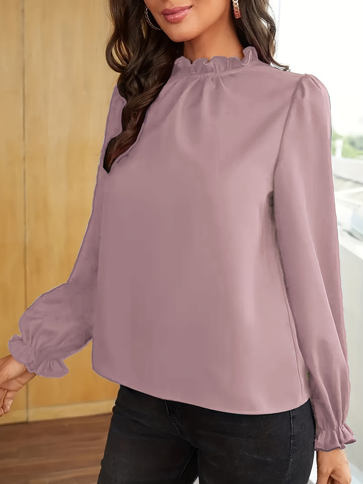 Katherine | Ruffle-Collar Puff Sleeve Blouse