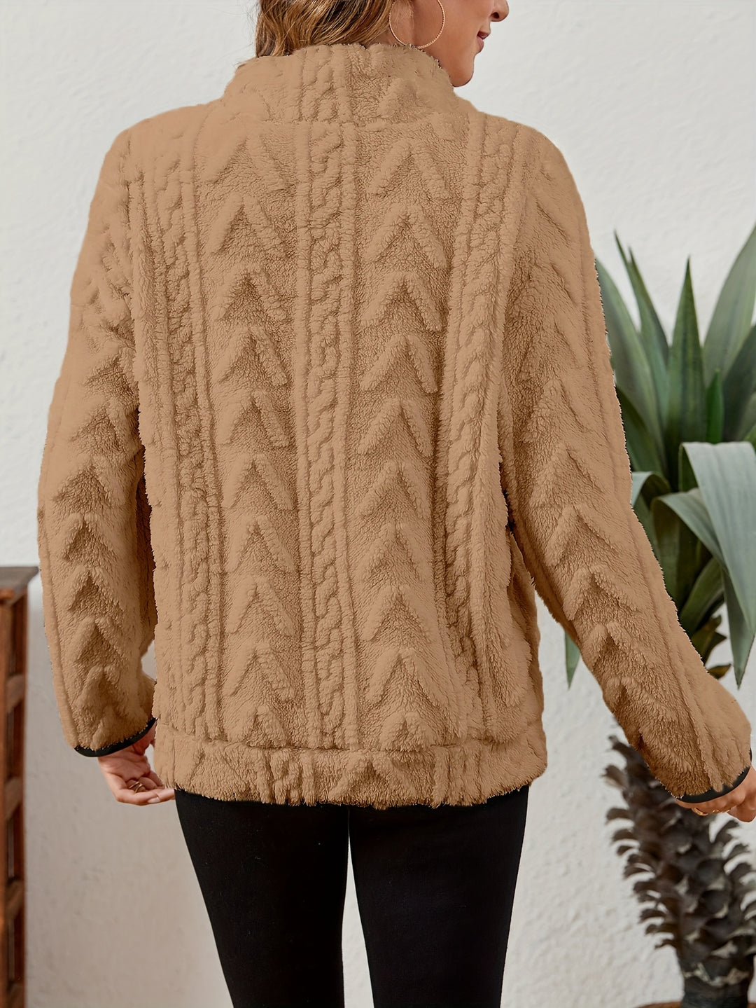 Thea | Textured Half-Zip Pullover