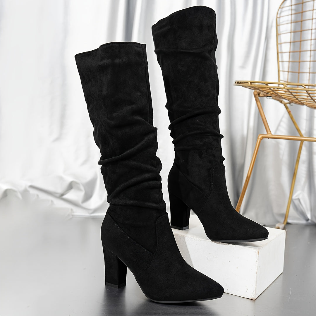 Isolde | Slouchy Heeled Knee-High Boots