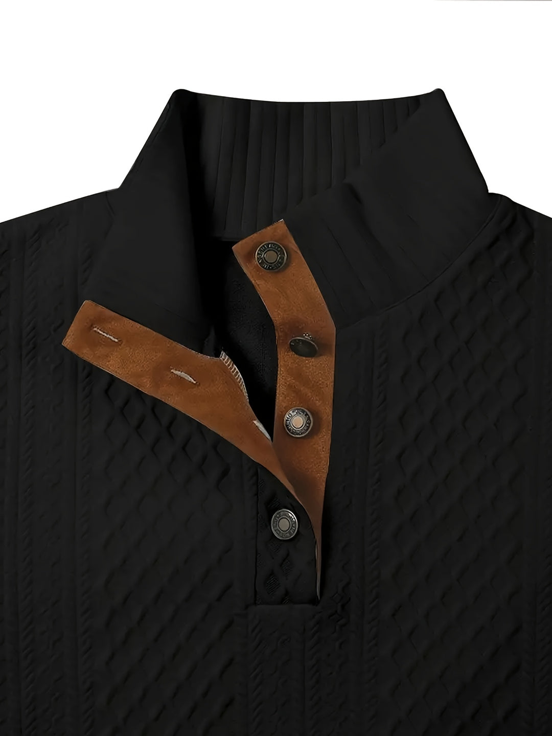 Gabriel | Textured Stand-Collar Jumper