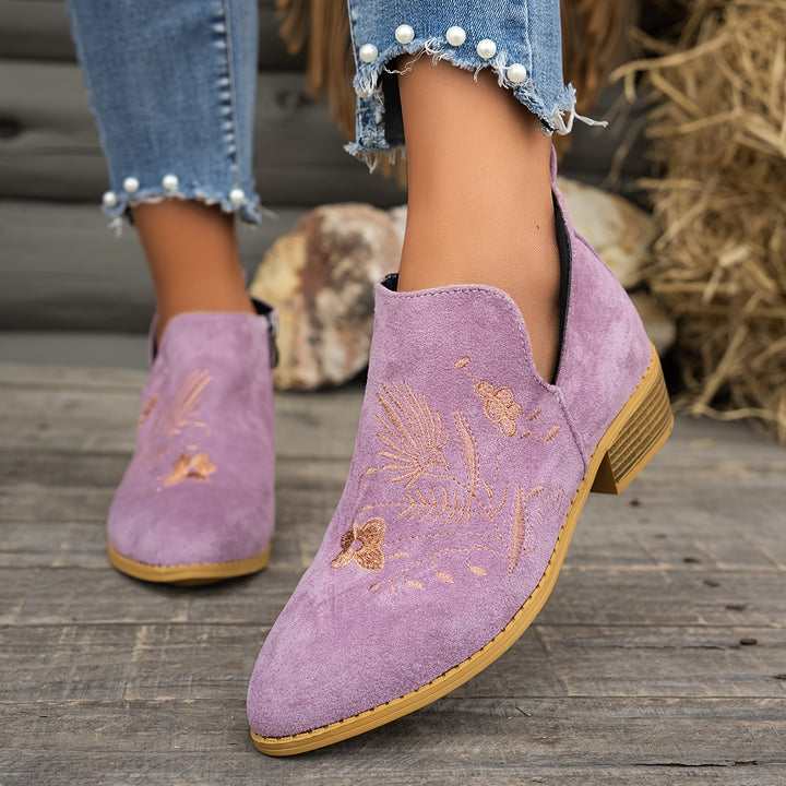 Josephine | Embroidered Ankle Boots