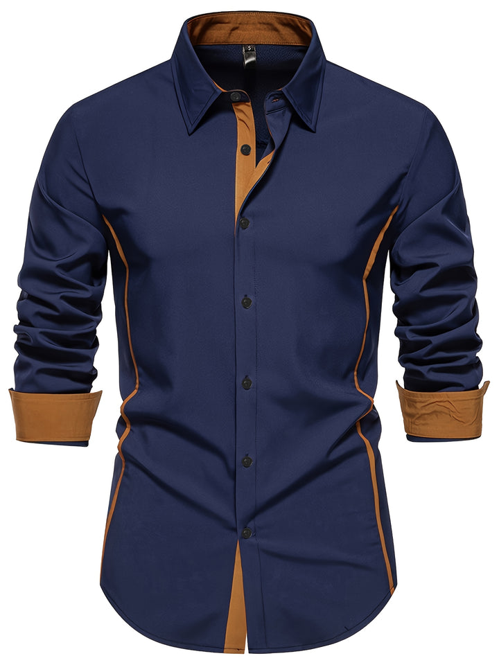 Damon | Contrast-Trim Slim Fit Shirt